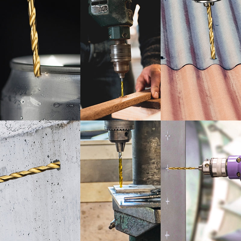 60 PCS 1.0mm-3.5mm HSS Twist Drill Bit Set Titanium Multi Drill Bits Metal Tools