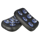 6/8 Suction Cup Black Pillion Rectangular Pad Seat For Harley Cruiser Custom