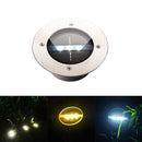 Outdoor Solar Light 3 LED Stainless Steel Buried Ground Floor Garden Lawn Landscape Lamp