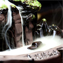Ceramic Backflow Incense Burner Holder Mountain Stream Fragrant Cone Censer Home Furnace Decor