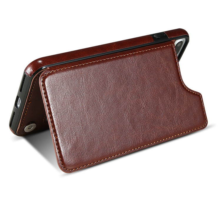 KISSCASE Retro PU Leather Card Slots Bracket Protective Case for iPhone XS/X 7/8 Plus 6/6s Plus