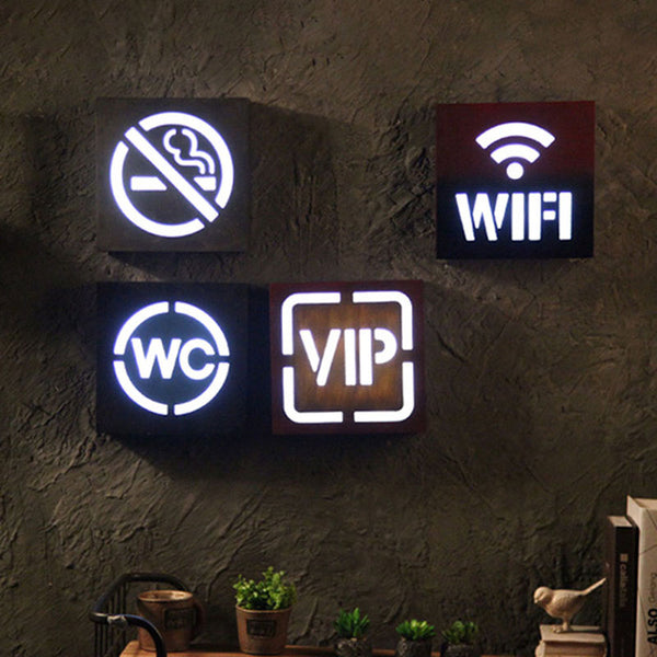 Creative Vintage LED Lamp Home Bar Tea Shop Wall Decor Shop Wall Hanging Decorations