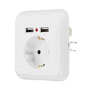 Excellway 250V 2.4A Dual USB Ports Wall Socket Switch Charger EU Plug Mount Power Adapter Outlet Panel