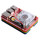 5-Layer Black/Transparent/RGB Colorful Acrylic Case Compatible ICE Tower Cooler for Raspberry Pi 4B with 4010 Cooling Fan