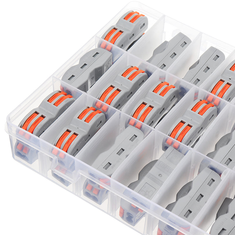 Minleaf 48Pcs Electrical Wiring Household 2PIN Docking Connector Electrical Connectors Wire Terminal Block Universal Electrical Wire Connector