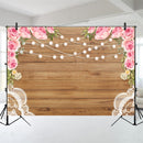 5x3FT 7x5FT 8x6FT Wooden Flower Plank Light Photography Backdrop Background Studio Prop