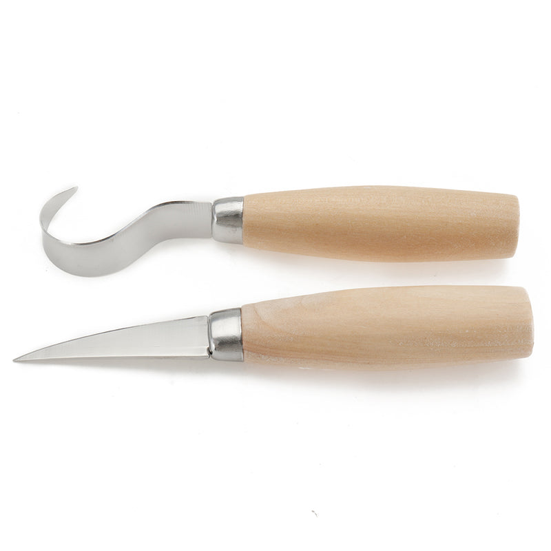 2pcs Spoon Wood Carving Chisel Top Set Woodcarving Tool Hook Whittling Beaver Craf Set