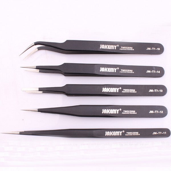 JAKEMY JM-T7-14 Stainless Steel DIY Electronic Pointed End Tweezer Forceps Maintenance Tools
