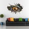 Miico Creative 3D Eye of Dinosaur Broken Wall PVC Removable Home Decor Sticker