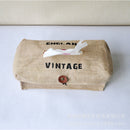 Creative Cotton And Linen Storage Supplies Car Household Paper Towel Set Tray Jute Covered Tissue Box