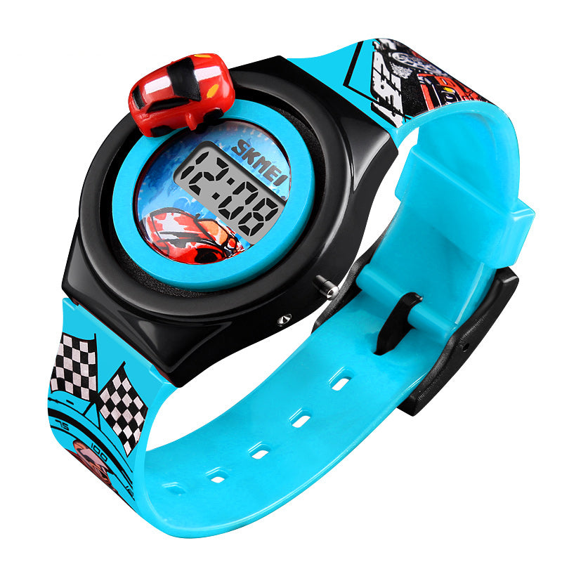 SKMEI 1376 Cartoon Car Children Digital Watch Creative Date Display Fashion Watch