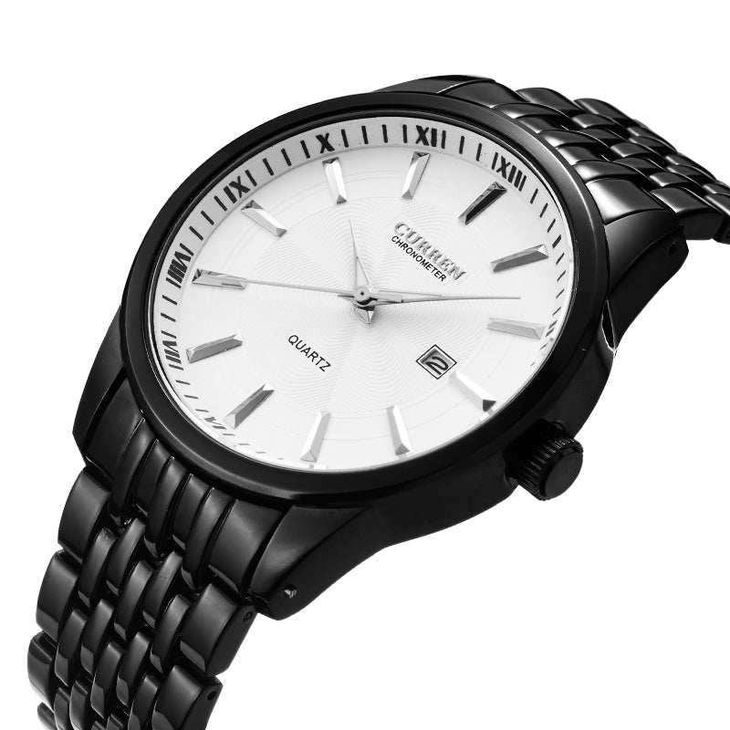 CURREN 8052 Casual Style Full Steel Men Wrist Watch Date Display Quartz Watches
