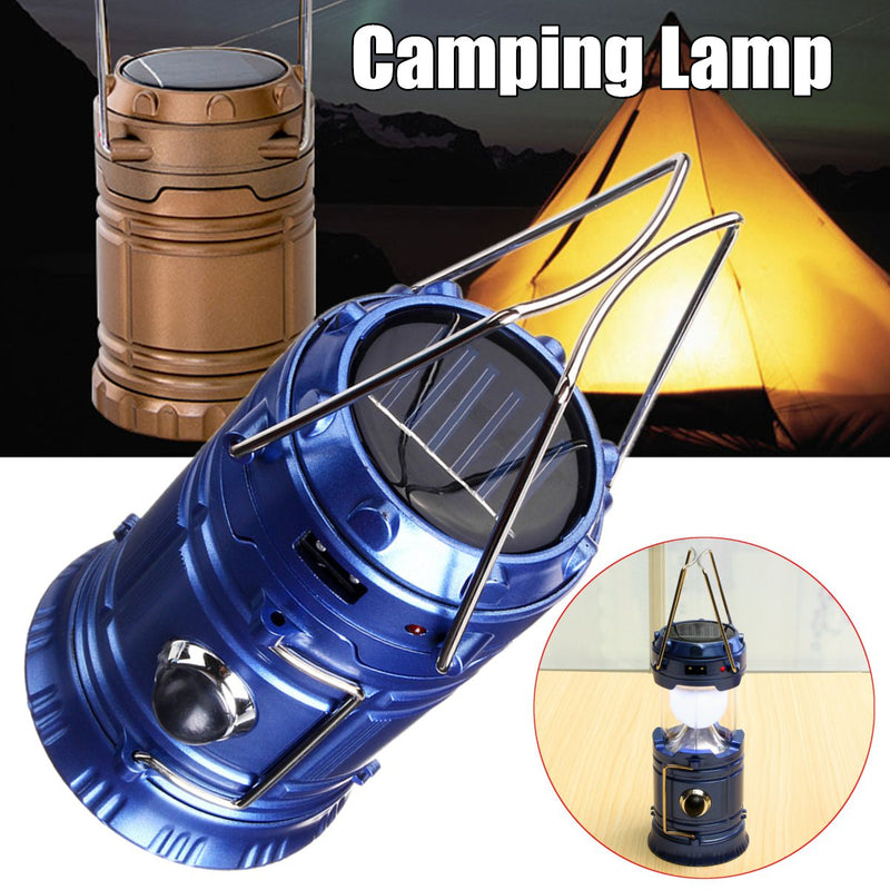 New Solar Camping Lantern Lamp Portable Outdoor Rechargeable LED Tent Hiking (Flashlight Accessories)