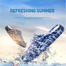 Men Outdoor Fashion Toe Hollow Slippers Superstar Beach Seaside Breathable  Summer Wild Shoes