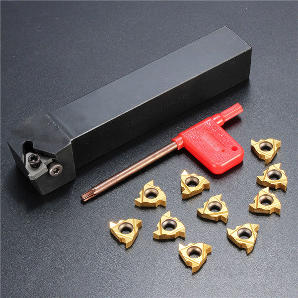 SER2020K16 20x125mm Lathe Turning Tool Holder Boring Bar With 10pcs 16ER AG60 Inserts