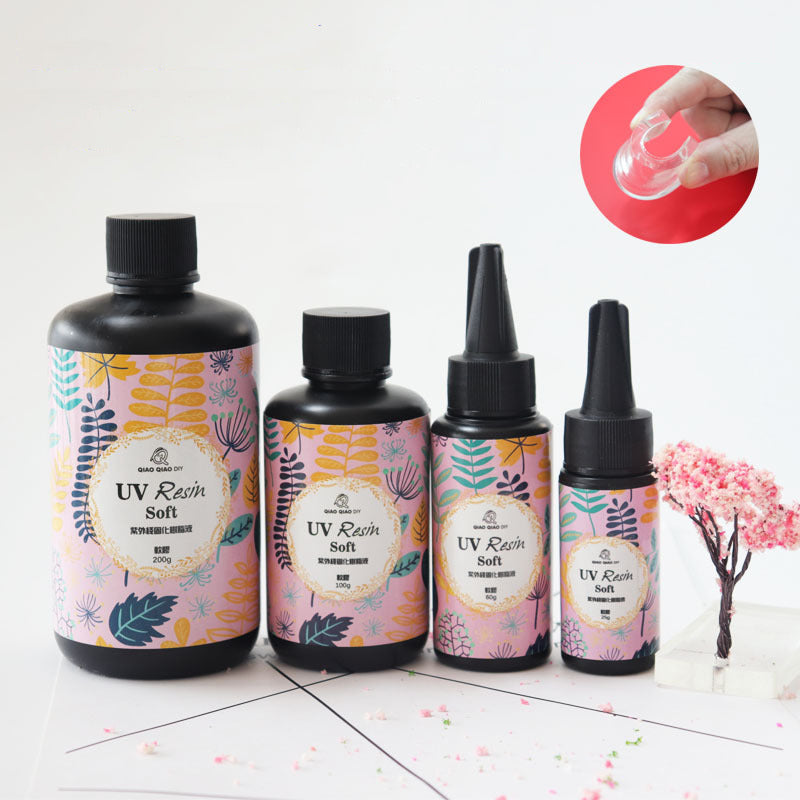 UV Resin Soft Ultraviolet Solar Sunlight Curing Cure Activated DIY Crystal Glue 25/60/100/200g