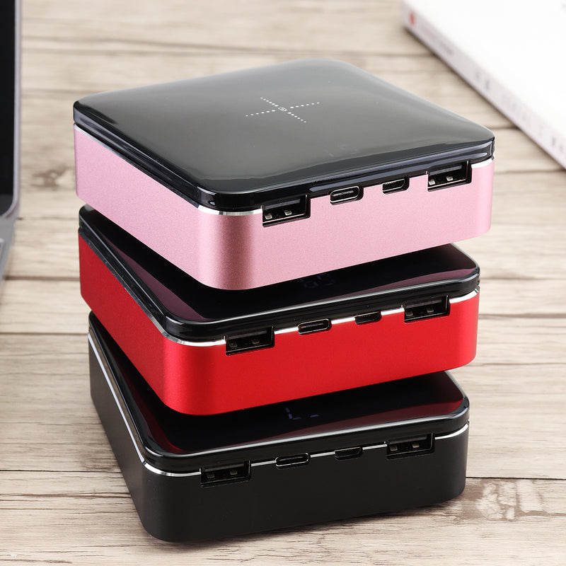 20000mAh Wireless Charging External Battery Power Bank Mini Dual USB Portable