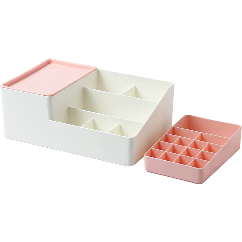 Japanese Style Cosmetics Storage Box Plastic Simple Clamshell Desktop Jewelry Organizer Box Lipstick Storage Box