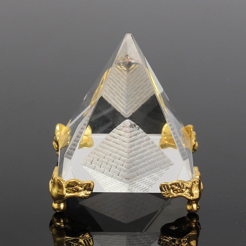 Small Feng Shui Egypt Egyptian Crystal Clear Pyramid REIKI Healing Prizms Room Decorations