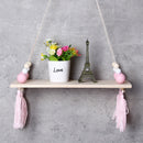 Wood Rope Floating Tassel Floating Wall Swing Shelf Hanging Storage Decorations