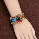 Retro Multi Layer Beaded Bracelet Agate Stone Winding Bracelet For Women Ethnic Jewelry