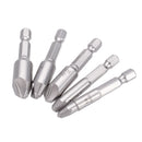 Drillpro 5Pcs Damaged Screw Extractor Drill Bits Guide Set Broken Speed Out Stud Stripped Screw Remover Tool