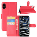 Litchi Texture Card Slot Bracket Flip Leather Case For iPhone X
