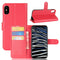 Litchi Texture Card Slot Bracket Flip Leather Case For iPhone X