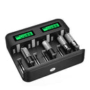 8 Slots Intelligent LCD Display USB Battery Charger for AA AAA C D Size Battery