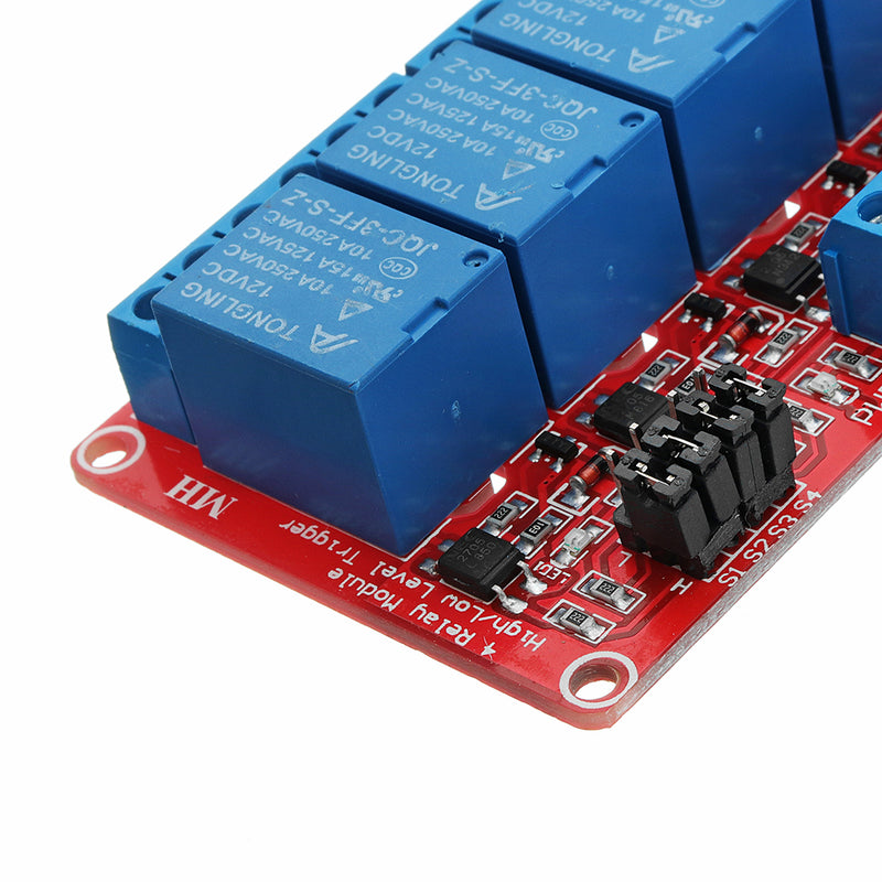 5Pcs DC12V 4 Channel Level Trigger Optocoupler Relay Module Power Supply Module