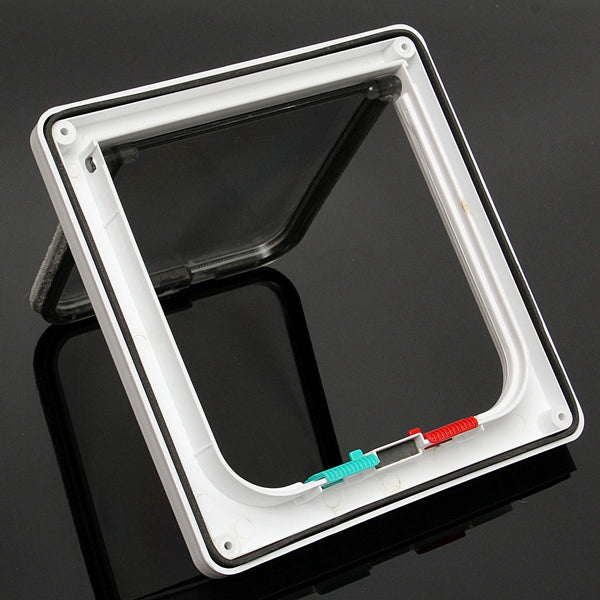 Medium Small White Pet Cat Puppy Dog Supplies Lock Frame Safe Security Flap Door Gate Pet Supplies