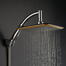 9 Inch Square Thin Rotatable Top Rain Shower Head Stainless Steel Water Saving Pressure Sprayer