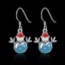 Christmas Snowman Necklace Enamel Process Earrings Gift Party Jewelry Set