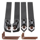 Drillpro 4pcs MCMNN1616H12 MCGNR1616H12 MCMNN1616H12 MCGNL1616K12 Lathe Turning Tool Holder with 10pcs CNMG120408 Carbide Insert