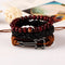 Vintage Buddha Beads Bracelet Guitar Charm Multilayer Cow Leather Bracelet Wristband for Men