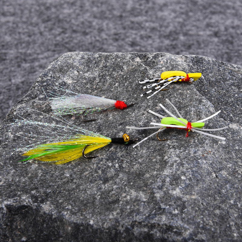 LEO 12 Pcs Fishing Lure Imitation Insect Fishing Hook Outdoor Portable Fishing Tool