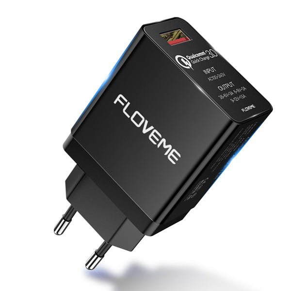 FLOVEME QC3.0 Fast Travel Wall USB Charger Adapter EU Plug For Smart Phone Tablet Camera