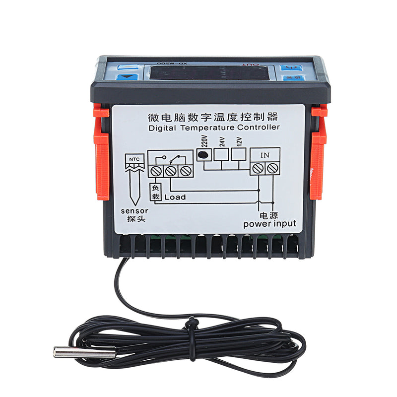 XD-W200 220V Digital Display Intelligent Temperature Controller Cold Storage Controller Adjustable Thermostat With Sensor