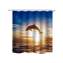 Dolphin Pattern Shower Curtain Waterproof Fabric Bath Accessory 3D Printing Ocean Curtain