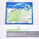 LEO 4 to10 Pcs Luminous Fishing Lure Bait Silica Gel Carbon Hooks Night Light Fishing Tackle