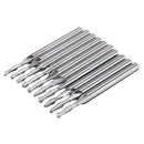 Drillpro 10pcs 3.175mm Shank 2 Flutes End Mills Spiral CNC Router Bit Engraving Milling Cutter