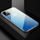 Cafele Gradient Color Tempered Glass + Soft Silicone Edge Protective Case for iPhone 11 Pro Max 6.5 inch