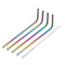 Stainless Steel Drinking Straws Rainbow Multi-colored Straw Reusable Drink Straw with Cleaning Brush