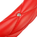 38 cm Diameter PU Leather Diamond Crystal Crown Styling Car Steering Wheel Covers