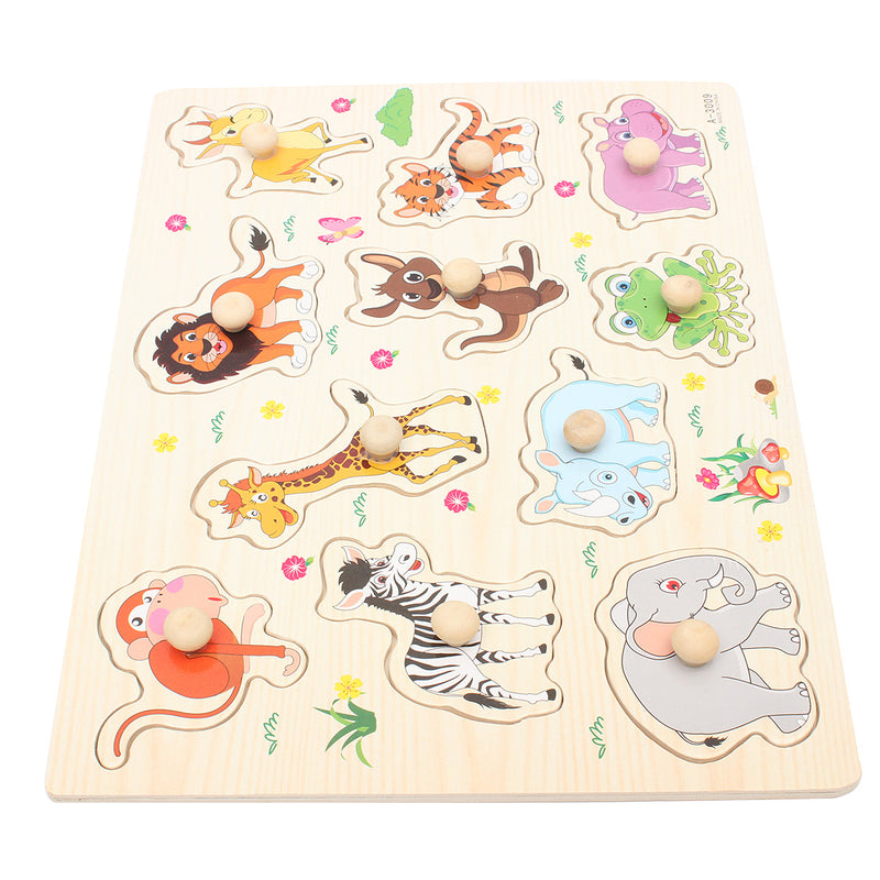 Zoo Animals Wooden Jigsaw Children Kids Baby Learning Educational Puzzle Toy