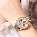 Deffrun Shining Fashion Style Women Wrist Watch Full Steel Quartz Watches