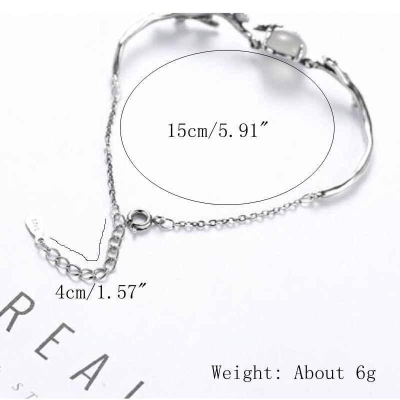 S925 Silver Elegant Chain Bracelets White Gold Plum Blossom Plant Bracelet Fashion Jewelry for Women