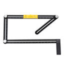 Drillpro Aluminum Multifunction Four Square Folding Ruler Woodworking Scriber Position Hole Opener