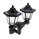 Solar Power LED Hexagon Wall Light Dusk-to-Dawn Sensor Outdoor Yard Lantern Lamp