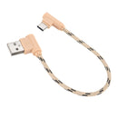 Nylon Braided 20cm 2.4A Type-C Charging Cable for Samsung Xiaomi Huawei